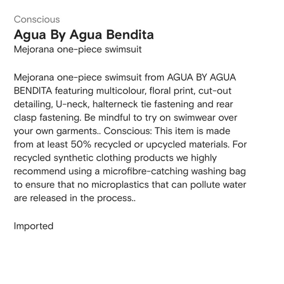 Agua by Agua Bendita Curandera Mejorana Sabanero Nocturno Swimsuit M - Picture 7 of 13